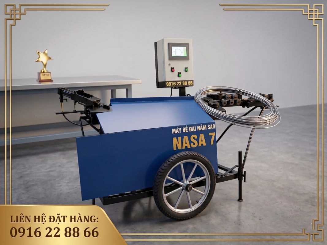 Máy bẻ đai sắt tự động Năm Sao NASA 7 trong xưởng công nghiệp